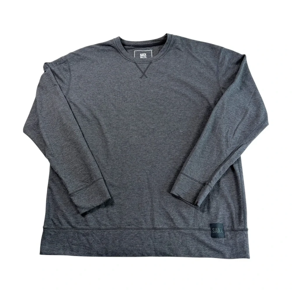 SAXX Mens 3Six Five Lightweight Sweatshirt Sz L Gray Modal‎ Blend Quiet Luxury